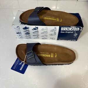 Birkenstock Navy Single-Strap Sandals